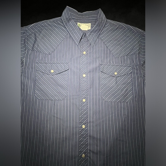 Haband Men’s Western Striped Pearl Snap Short Sleeve Shirt, Vintage, Size Large - Picture 4 of 10